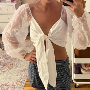 White classy crop top